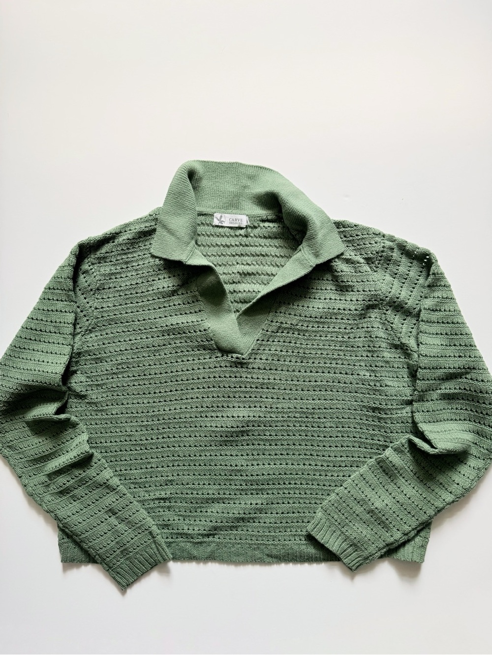 Carve Designs Green Morgan Polo Sweater size S Small NWOT